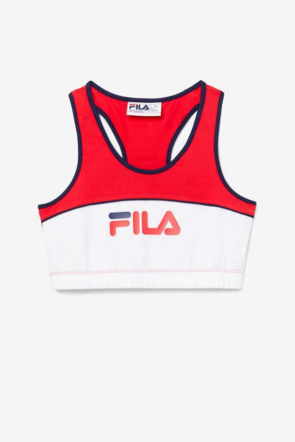 Fila Poesia Workout Women's Bras - Red/White/Navy,NZ 973-54162